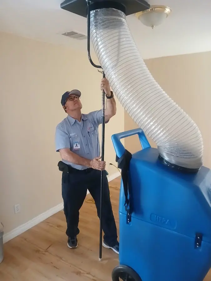 Mini Split Installation technician using HEPA equipment in Ladera Heights